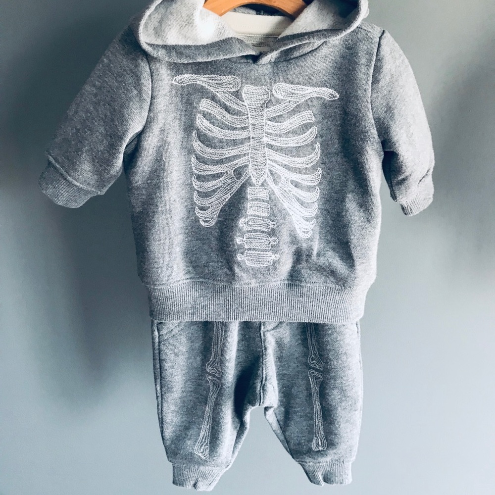 Gymboree 0-3 Month Grey Skeleton Sweatpants